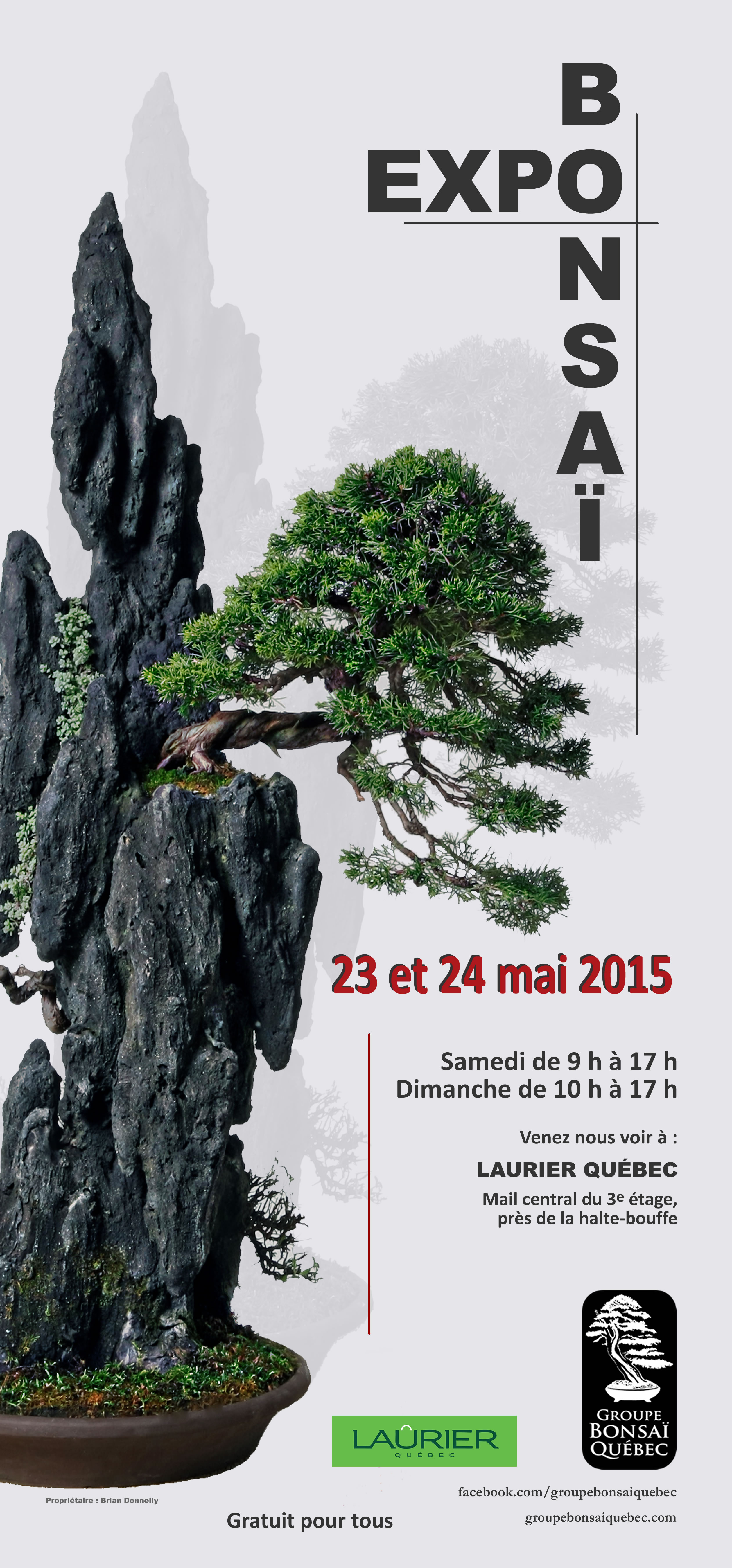 Affiche de l’exposition Groupe bonsaï Québec 2015.